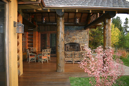 Covered Deck with Fireplace